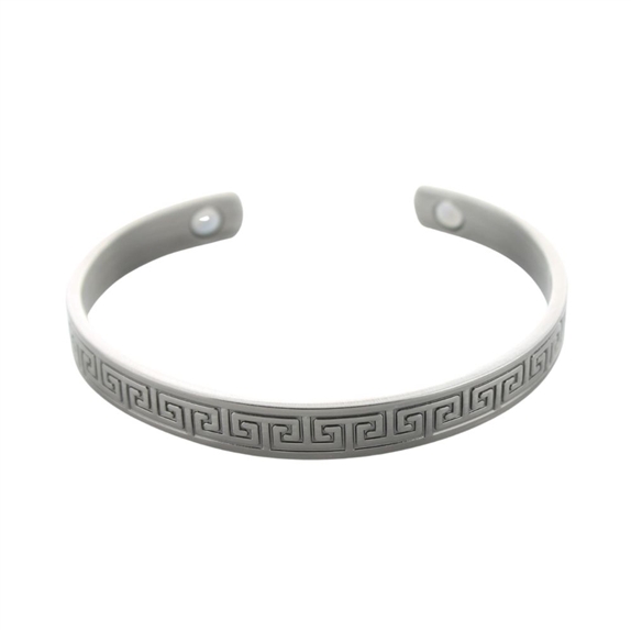 Bracelet cuivre avec Aimants Jonc finition métal argenté 3