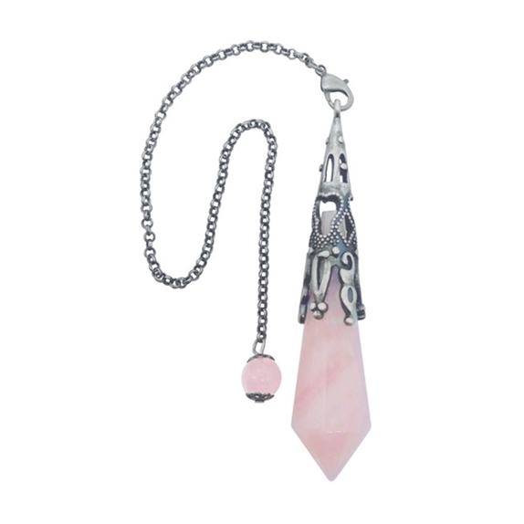 Pendule Pointe Quartz Rose et Métal argenté vieilli Design Witch 1