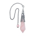 Pendule Pointe Quartz Rose et Métal argenté vieilli Design Witch 1