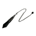 Pendule Pointe Obsidienne Noire et Métal argenté vieilli Design Witch 3