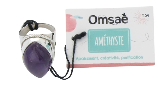 Bague Améthyste Argent 925 Méthystos T54 2