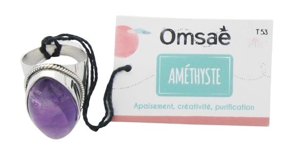 Bague Améthyste Argent 925 Méthystos T53 2
