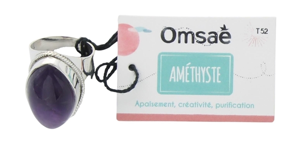 Bague Améthyste Argent 925 Méthystos T52 2
