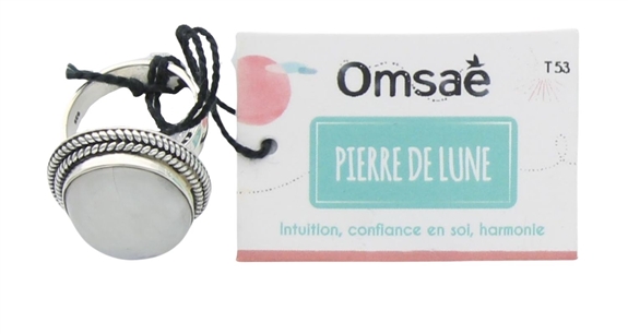 Bague Pierre de Lune Argent 925 Ronde T53 2