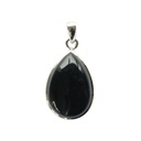 Pendentif Obsidienne Noire Argent 925 Forme goutte Grand modèle 1