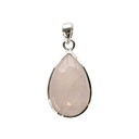 Pendentif Quartz Rose Argent 925 Forme goutte Grand modèle 1