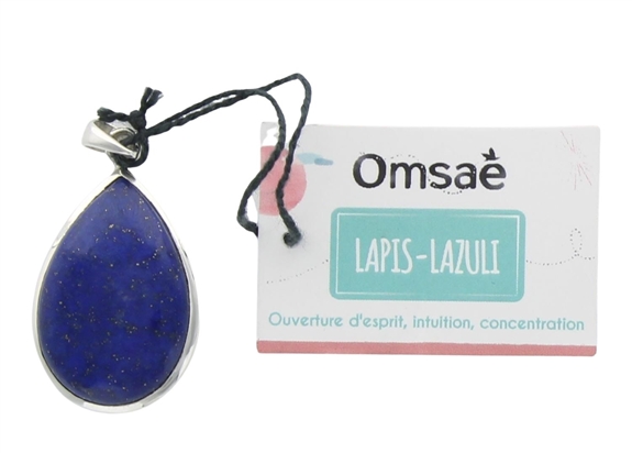 Pendentif Lapis Lazuli Argent 925 Forme goutte Grand modèle 2