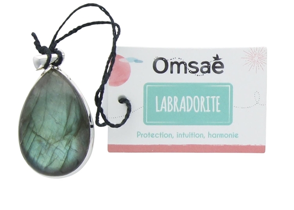 Pendentif Labradorite Argent 925 Forme goutte Grand modèle 2