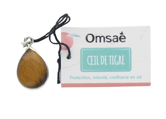 Pendentif Oeil de Tigre Argent 925 Forme goutte Petit modèle 2