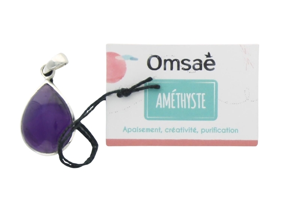 Pendentif Améthyste Argent 925 Forme goutte Petit modèle 2