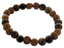 Bracelet Oeil de Tigre et Rudraksha Perles rondes 8 mm 1
