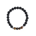 Bracelet Pierre de lave et Oeil de Tigre Perles rondes 8 mm 1