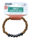 Bracelet Bois, Hématite et Pierre de lave Perles rondes 8 mm 2