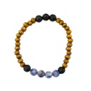 Bracelet Bois, Sodalite et Pierre de lave Perles rondes 8 mm 1