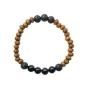 Bracelet Bois, Tourmaline et Pierre de lave Perles rondes 8 mm 1