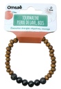 Bracelet Bois, Tourmaline et Pierre de lave Perles rondes 8 mm 2