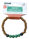 Bracelet Bois, Malachite et Pierre de lave Perles rondes 8 mm 2