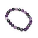 Bracelet Améthyste et Hématite Perles rondes 8 mm 1