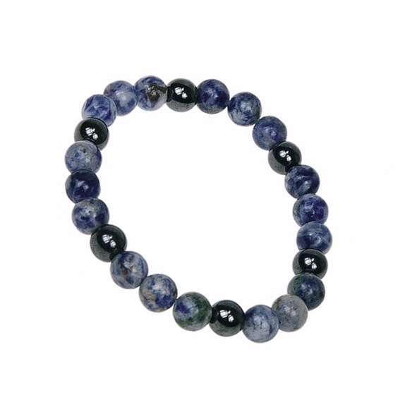 Bracelet Sodalite et Hématite Perles rondes 8 mm 1