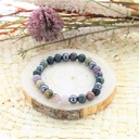 Bracelet Agate Multicolore et Hématite Perles rondes 8 mm 3