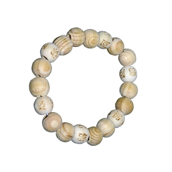 Bracelet Lucky Karma Bois clair Perles rondes 10 mm 1