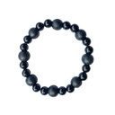 Bracelet Onyx Perles rondes 8 mm et Perles bois teinté noir 1 cm 1