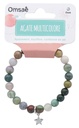 Bracelet Agate Multicolore Perles rondes 8 mm et Breloque Étoile 2