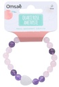 Bracelet Quartz Rose Améthyste Perles rondes 8 mm Perle coeur 15 mm 2