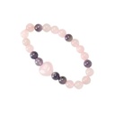 Bracelet Quartz Rose Améthyste Perles rondes 8 mm Perle coeur 15 mm 3
