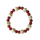 Bracelet Cornaline Perles rondes 8 mm et Perles bois 1 cm 1