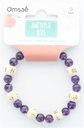 Bracelet Améthyste Perles rondes 8 mm et Perles bois 1 cm 2