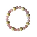 Bracelet Quartz rose Perles rondes 8 mm et Perles bois 1 cm 1