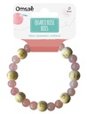 Bracelet Quartz rose Perles rondes 8 mm et Perles bois 1 cm 2