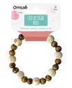 Bracelet Oeil de tigre Perles rondes 8 mm et Perles bois 1 cm 2