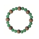 Bracelet Aventurine Verte Perles rondes 8 mm et Perles bois 1 cm 1