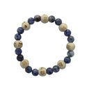 Bracelet Sodalite Perles rondes 8 mm et Perles bois 1 cm 1