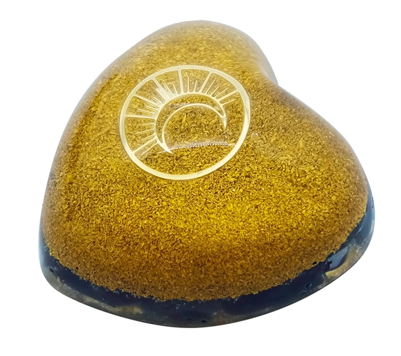 Coeur Orgonite Onyx Lune 1