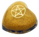 Coeur Orgonite Oeil de Tigre Pentacle 1