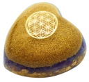 Coeur Orgonite Améthyste Fleur de vie 1