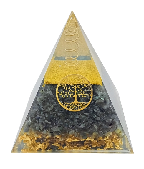Pyramide Orgonite Labradorite Arbre de vie 1