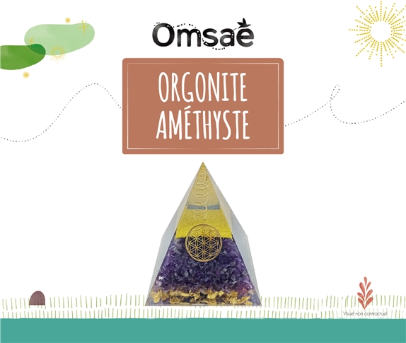 Pyramide Orgonite Améthyste Fleur de vie 2