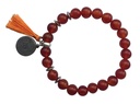 Bracelet Cornaline Perles rondes 8 mm Pompon Breloque Zen 1