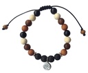 Bracelet Pierre de Lave Mix Bois Perles Rondes 8 mm Lotus 1