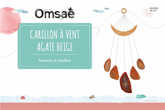 Carillon à vent Tranches d'Agate Beige 2