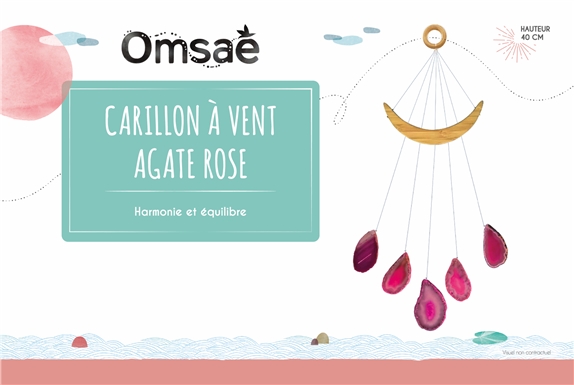 Carillon à vent Tranches d'Agate Rose 2