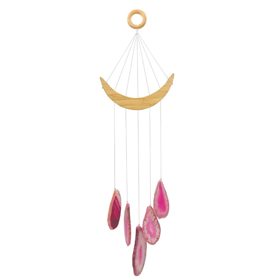 Carillon à vent Tranches d'Agate Rose 3