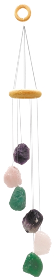 Carillon à vent Pierre brute Quartz Rose Améthyste Aventurine Verte 1