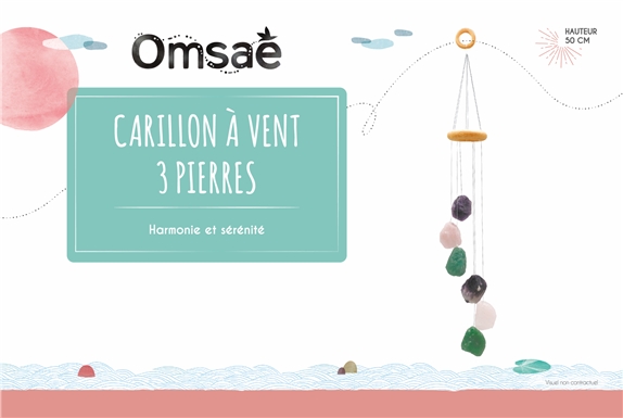 Carillon à vent Pierre brute Quartz Rose Améthyste Aventurine Verte 2