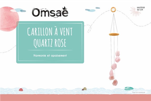 Carillon à vent Pierre brute Quartz Rose 2