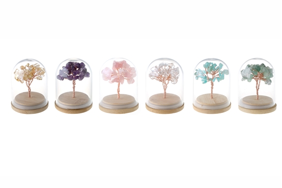 Mini Arbre du Bonheur sous cloche en Pierre 1